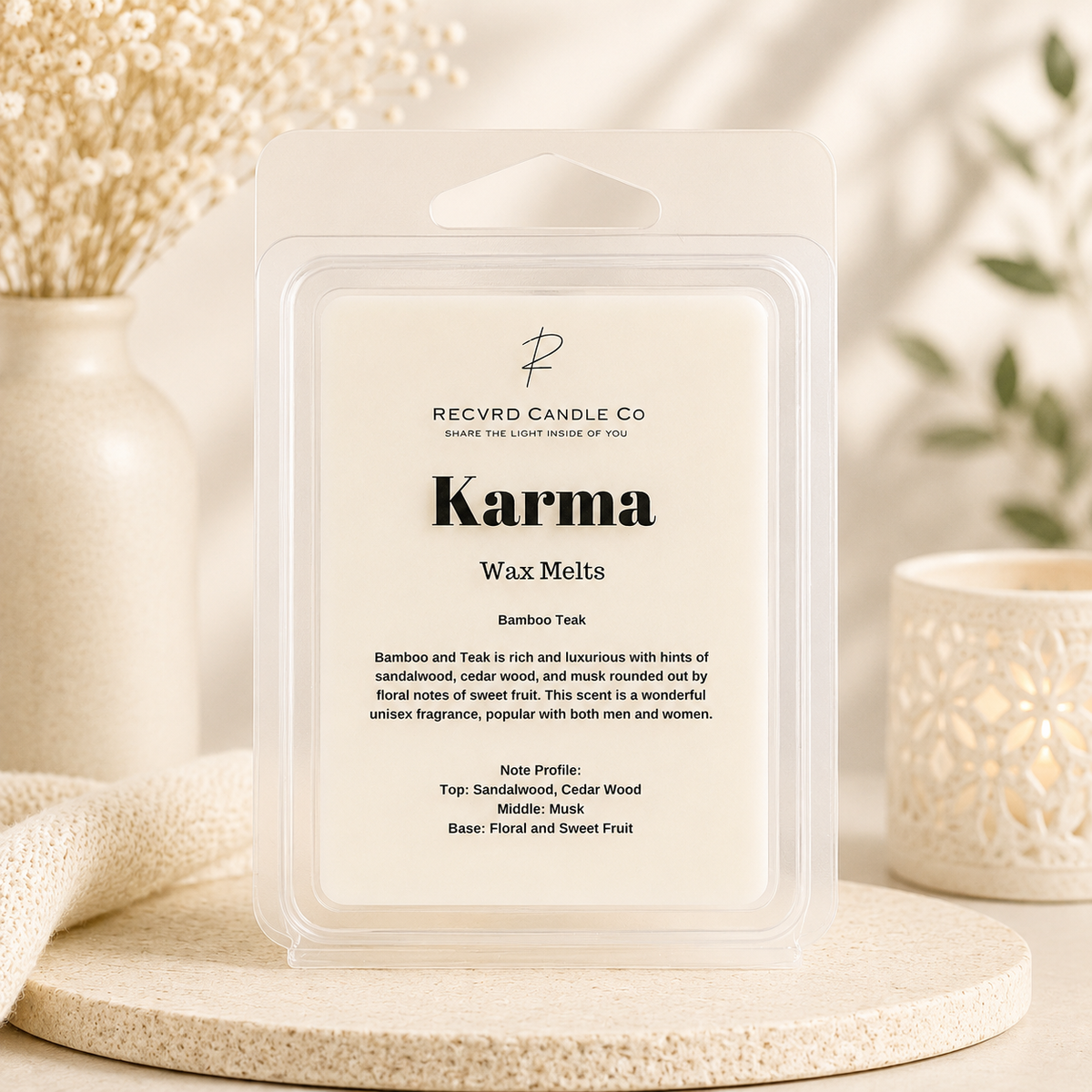 KARMA Wax Melts · Bamboo Teak